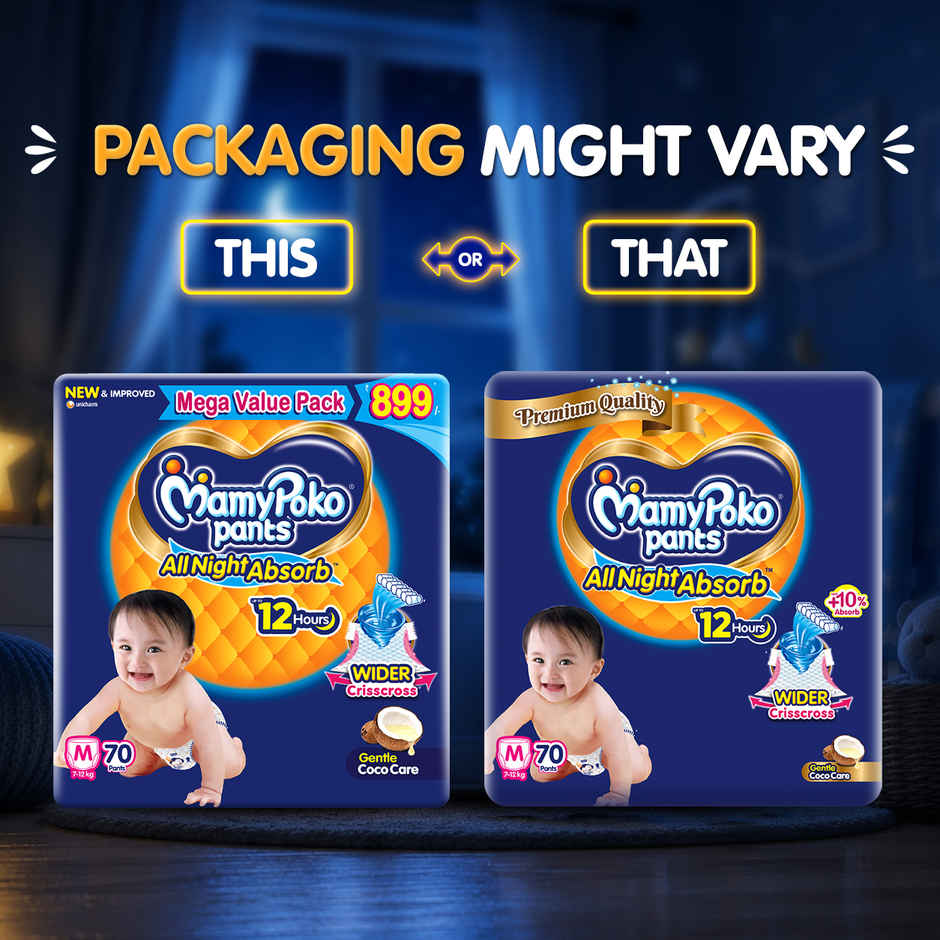 Mamypoko All Night Absorb Pant Style Diaper | M | 70 pcs