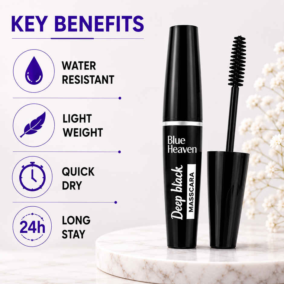 Blue Heaven Deep Black Mascara | Waterproof & Smudgeproof
