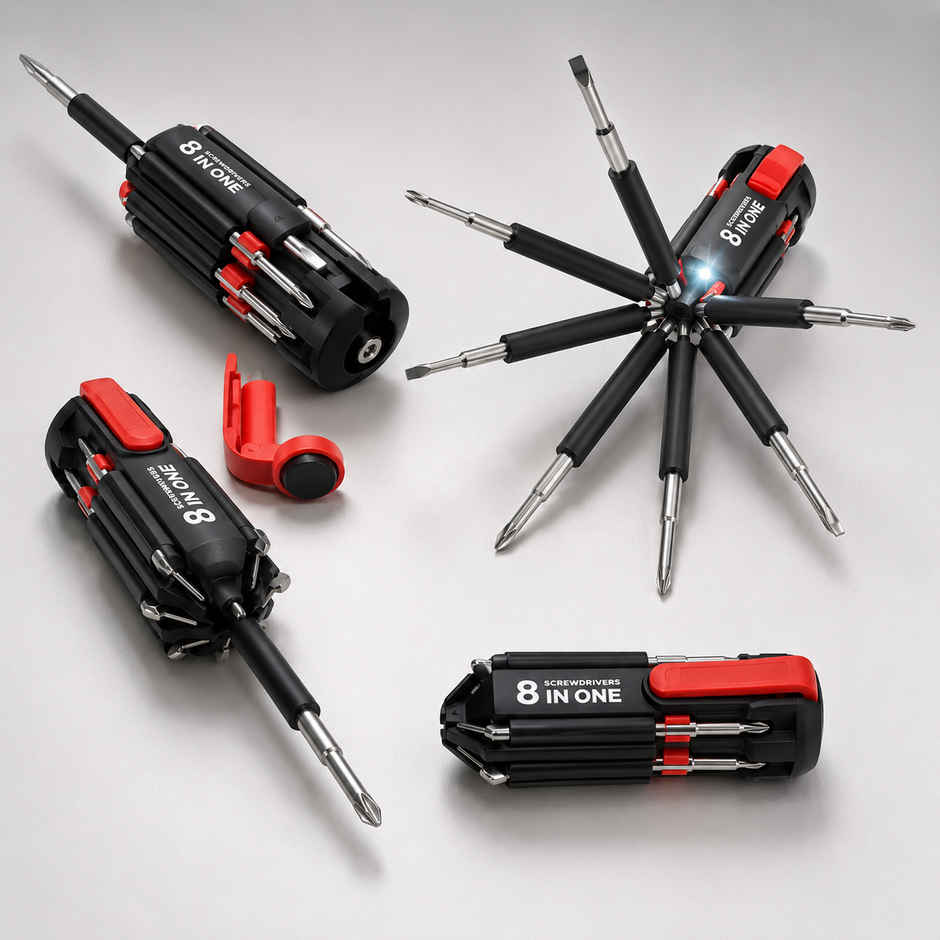 Daluci Portable 8-In-1 Multi-Function Screwdriver Kit with Led Light