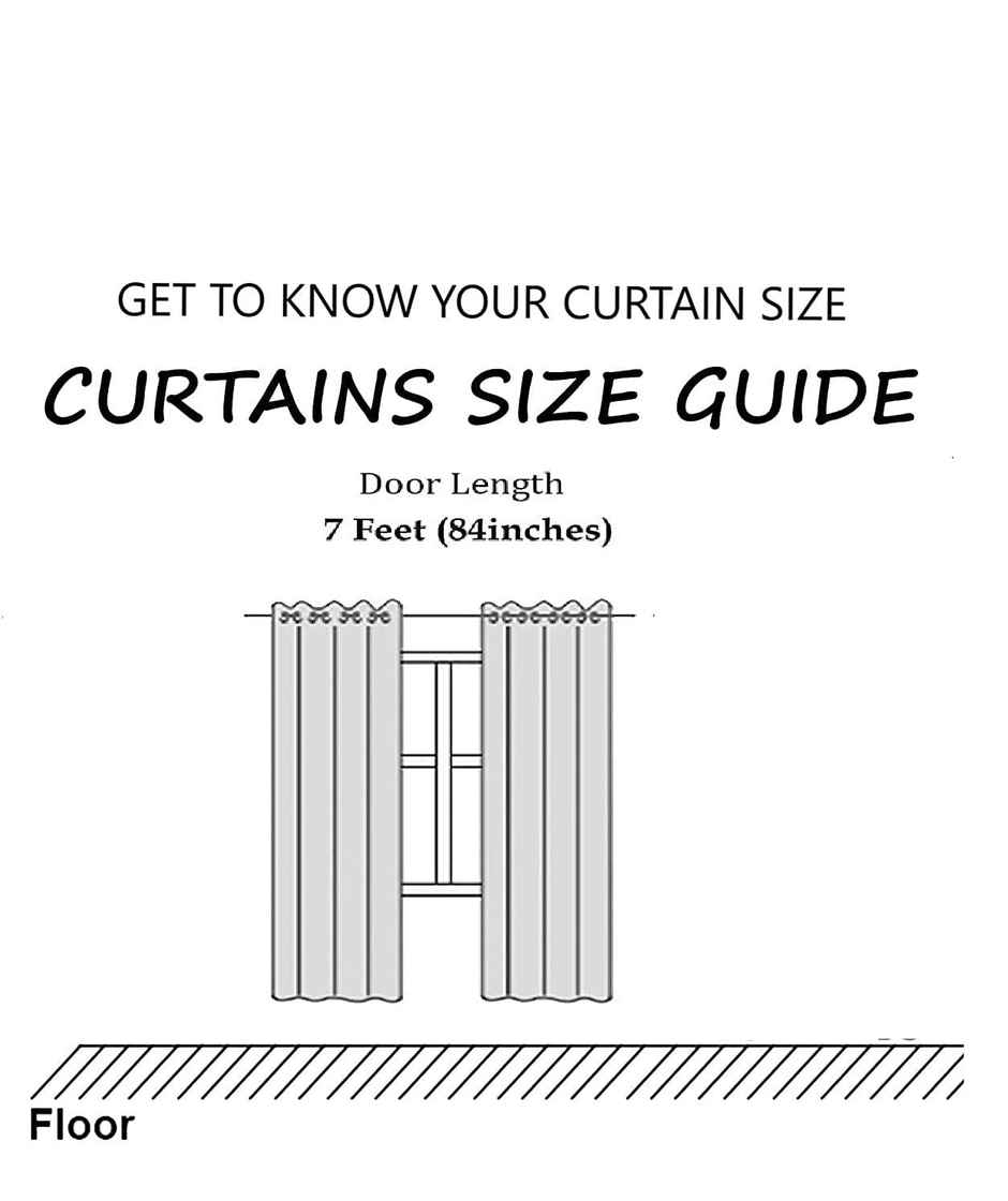 BAY6 Microfiber Cotton Door Curtains - Set of 2 - (7x4 ft) - White