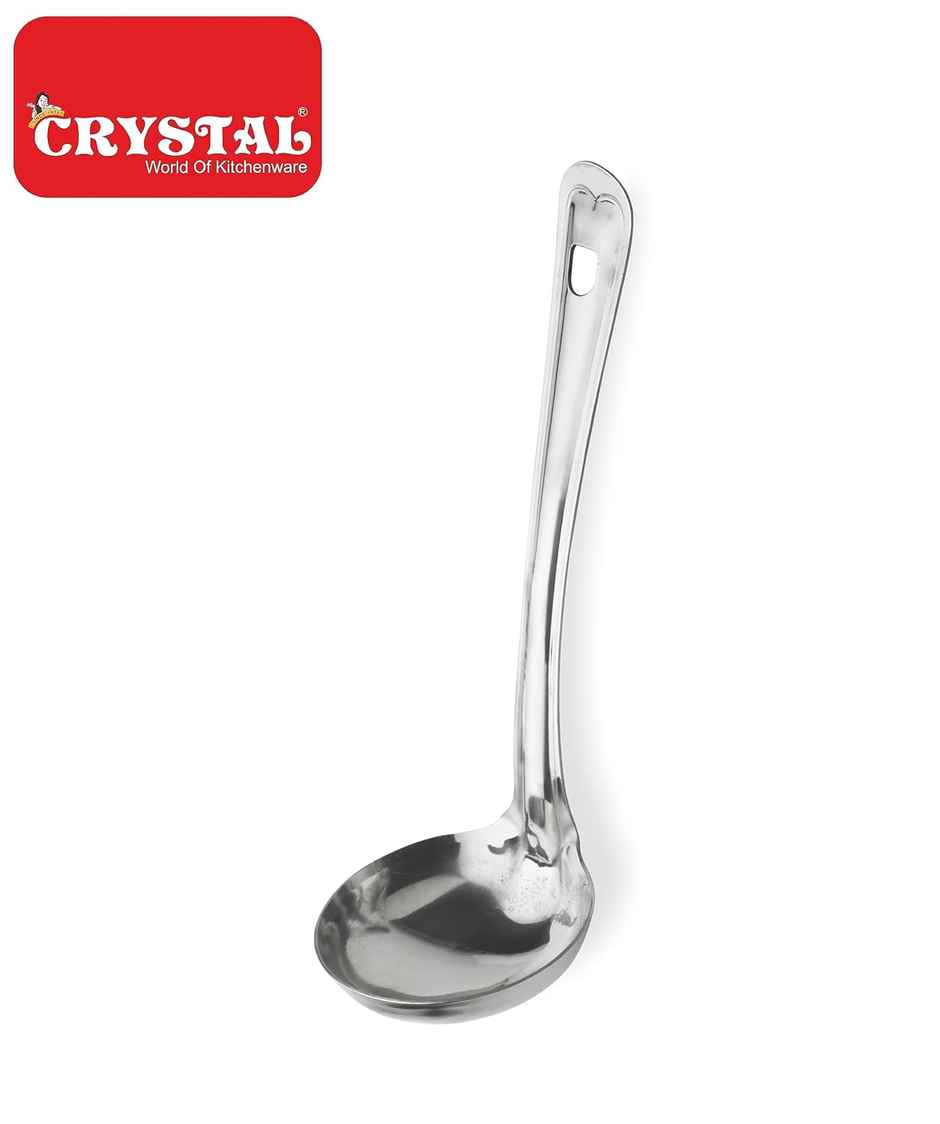 Crystal Stainless Steel Deep Ladle Silver Standard - 24.5 Cm
