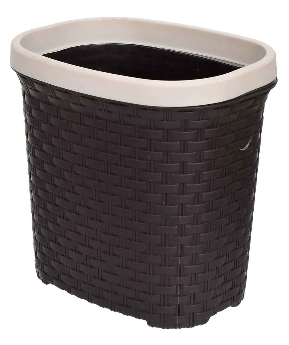 Kuber Industries Plastic Open Dustbin for Home | Kitchen | Office | Bathroom | 7 Litre (Brown)