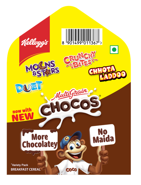 Kellogg's Chocos, Moons and Stars Duet, Crunchy Bites and Chhota Laddoo | Pack of 7