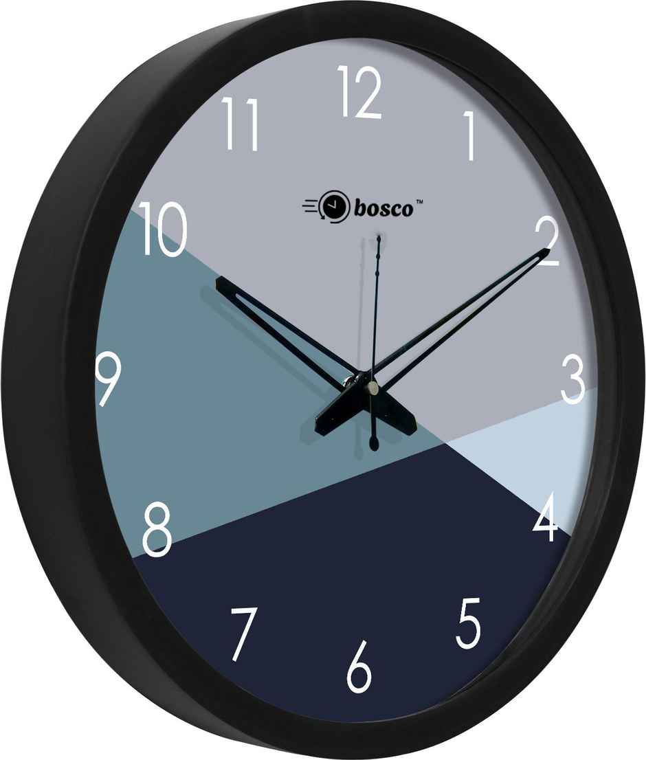 Bosco Decorative Silent Multicolour with Black Frame 30 CM Round Wall Clock BWC 1609