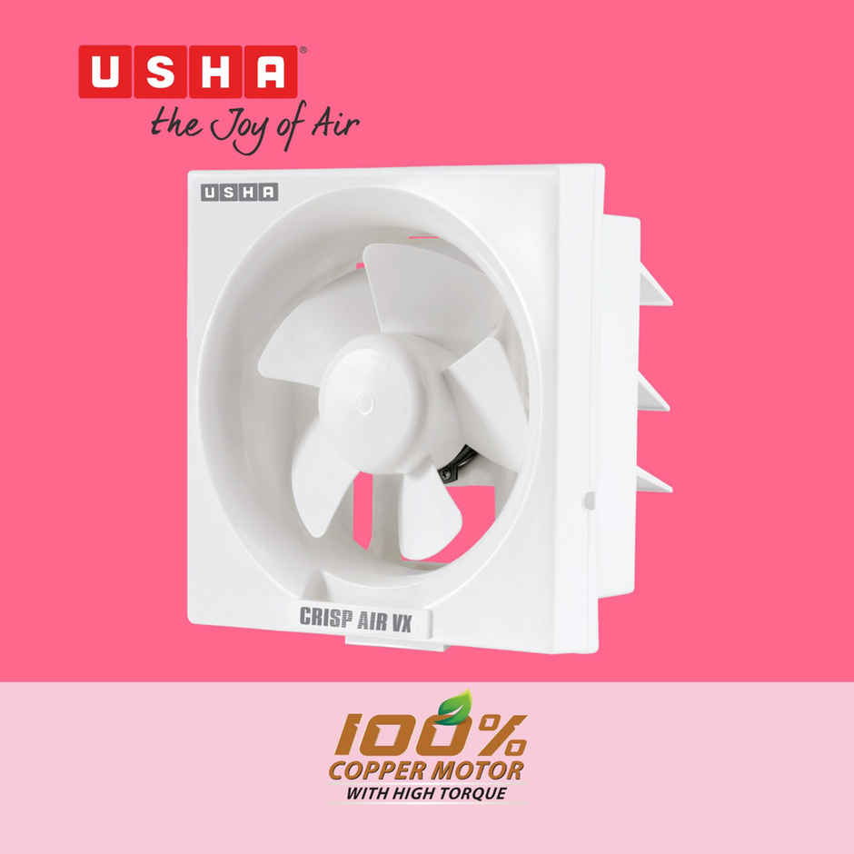 Usha Crisp Air Vx Exhaust Fan, 200mm, 1380 Rpm, White
