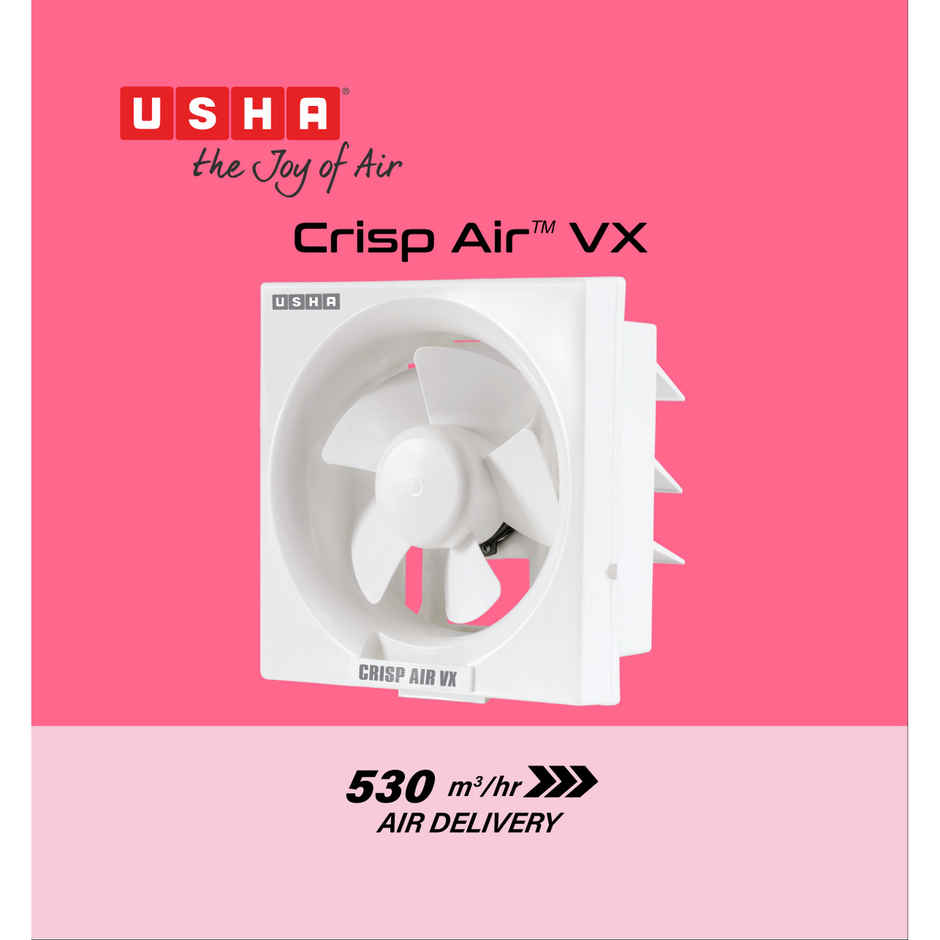 Usha Crisp Air Vx Exhaust Fan, 200mm, 1380 Rpm, White