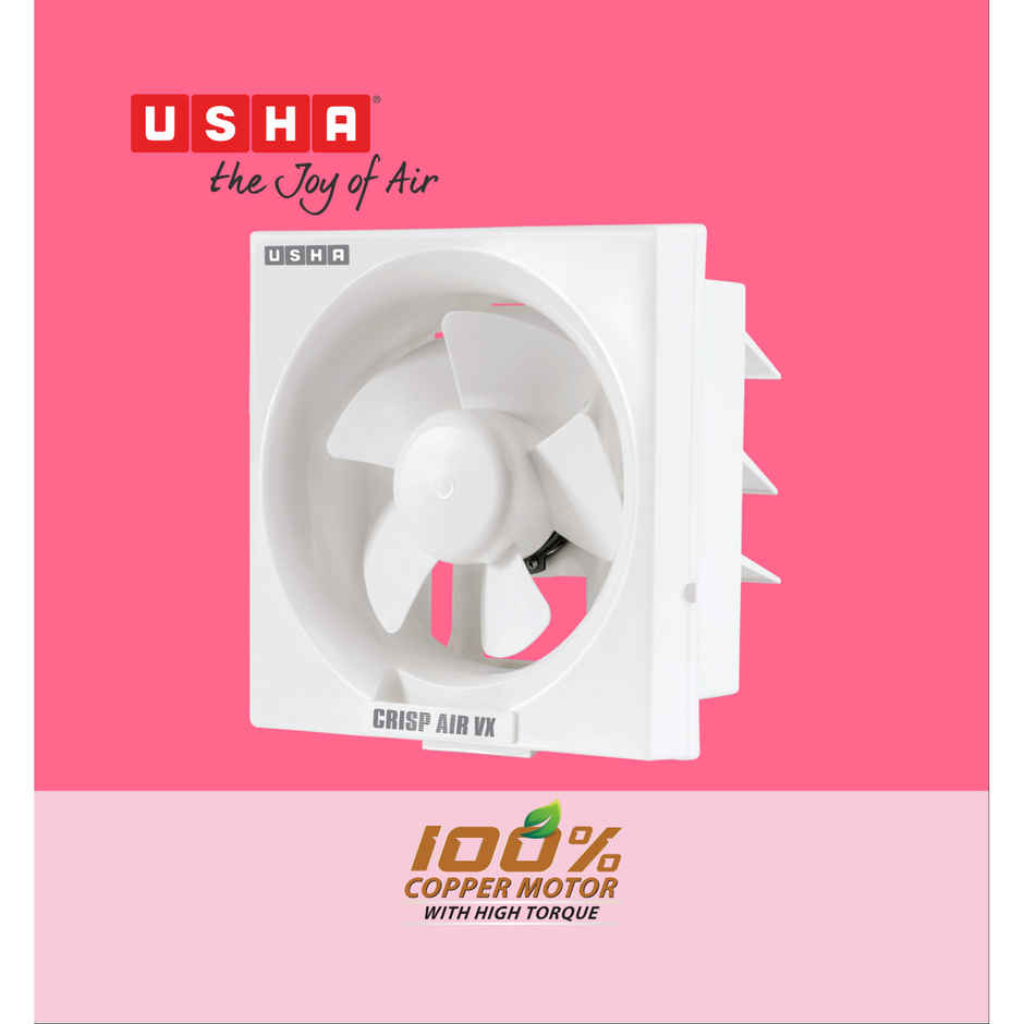 Usha Crisp Air Vx Exhaust Fan, 200mm, 1380 Rpm, White
