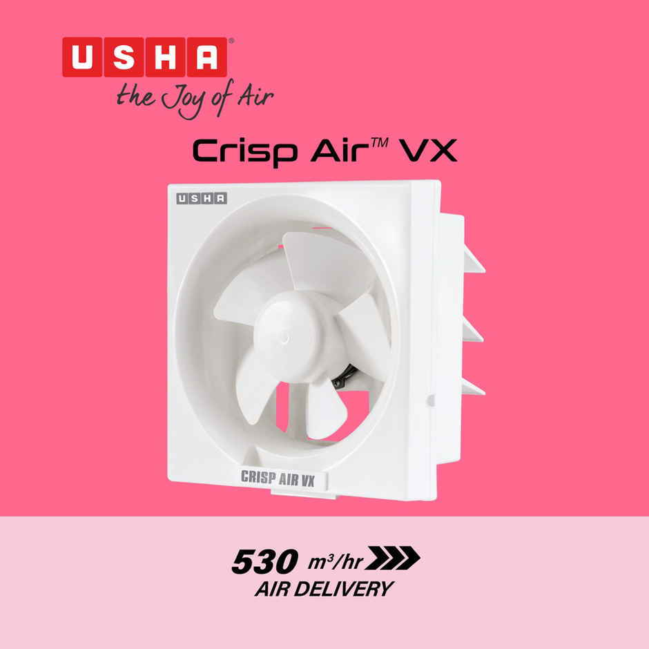 Usha Crisp Air Vx Exhaust Fan, 200mm, 1380 Rpm, White