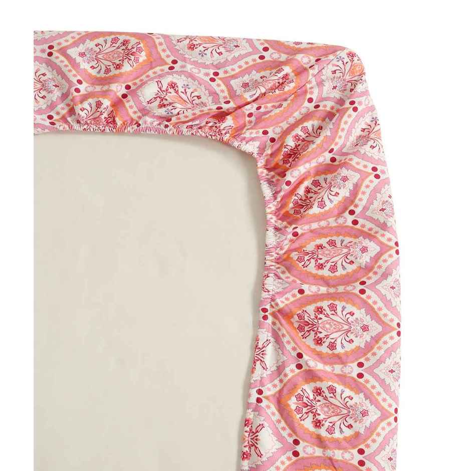 Status Imperial Corner Fitted Double Bedsheet | Terracotta Garden | 198 x 182 cm