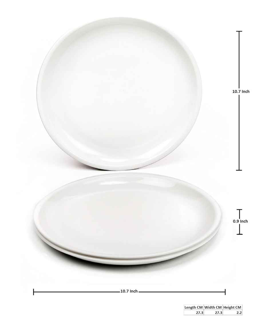 Signoraware Round Plate Set | Set of 3 | White | Dinner Plate Set, Kitchen Plates