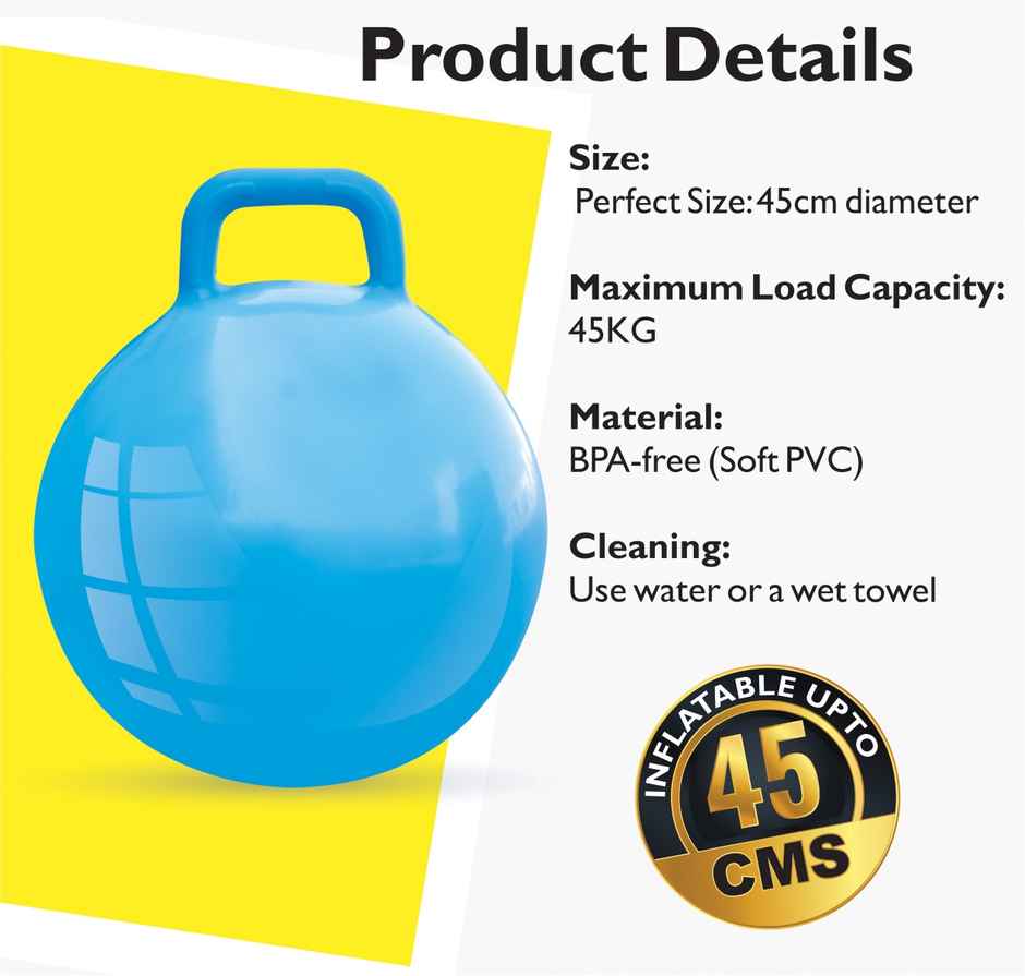 Itoys Hop Ball-with Pump (Colour May Vary)