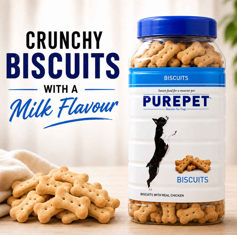 Purepet Milk Flavour Dog Biscuit Treats Jar