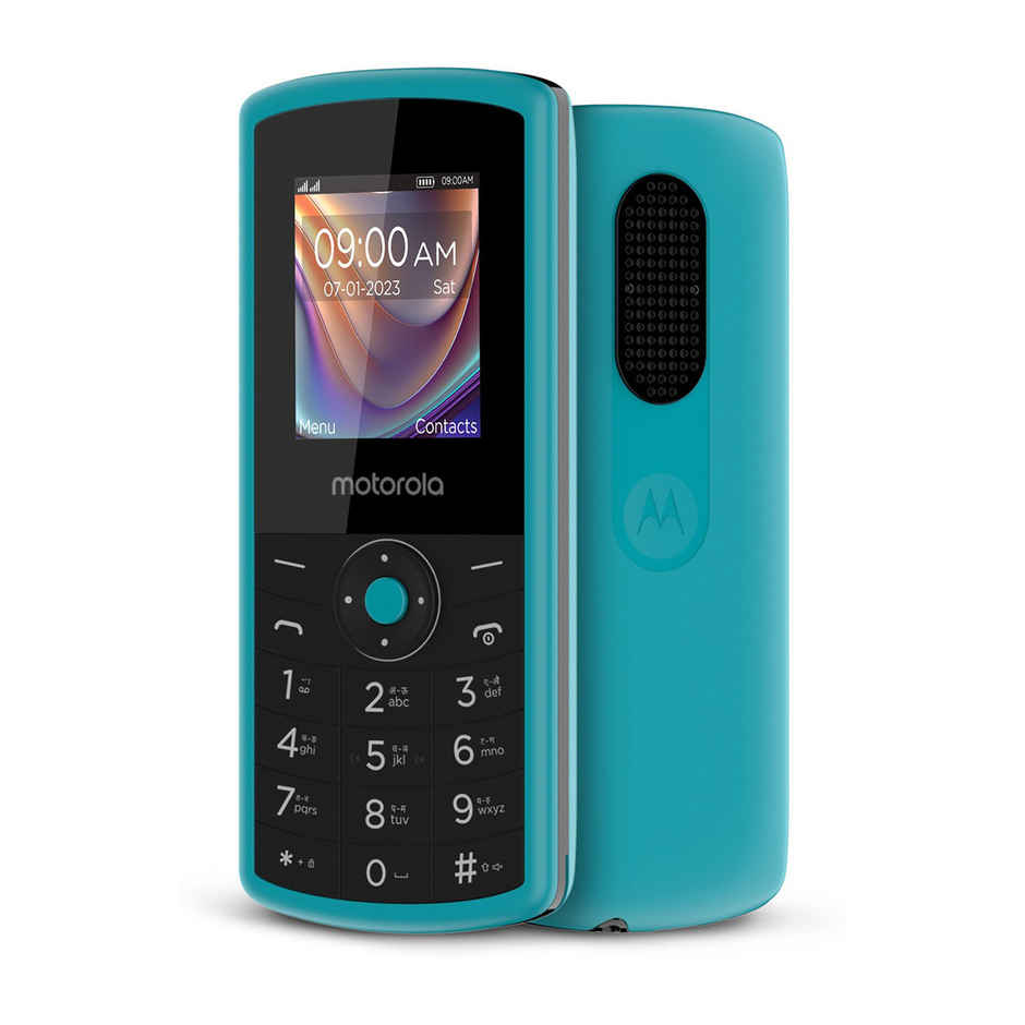 Motorola A10V Dual Sim Keypad Phone | 1.8 Inch Display| Wireless Fm |Auto Call Recording |Teal Blue