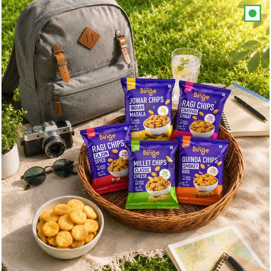 The Healthy Binge Quinoa Baked Chips Smokey Bbq |High Protein And Fibre