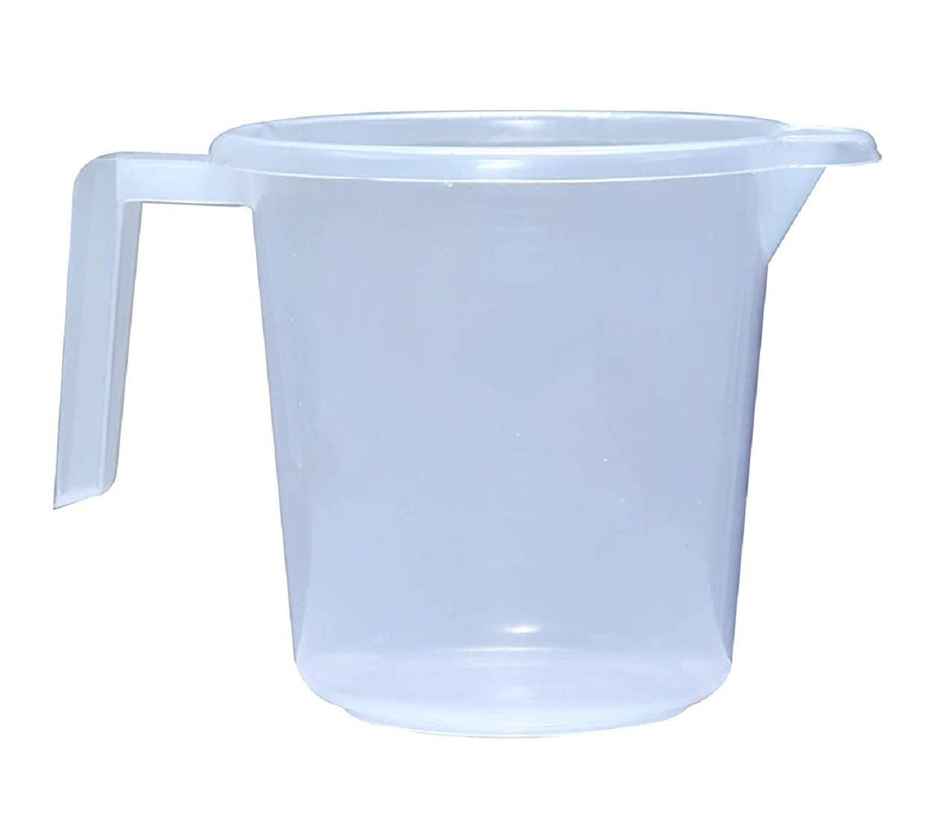 Kuber Industries Pack of 2 Virgin Plastic Bath Mug | Transparent & Unbreakable | 1100 ml | White
