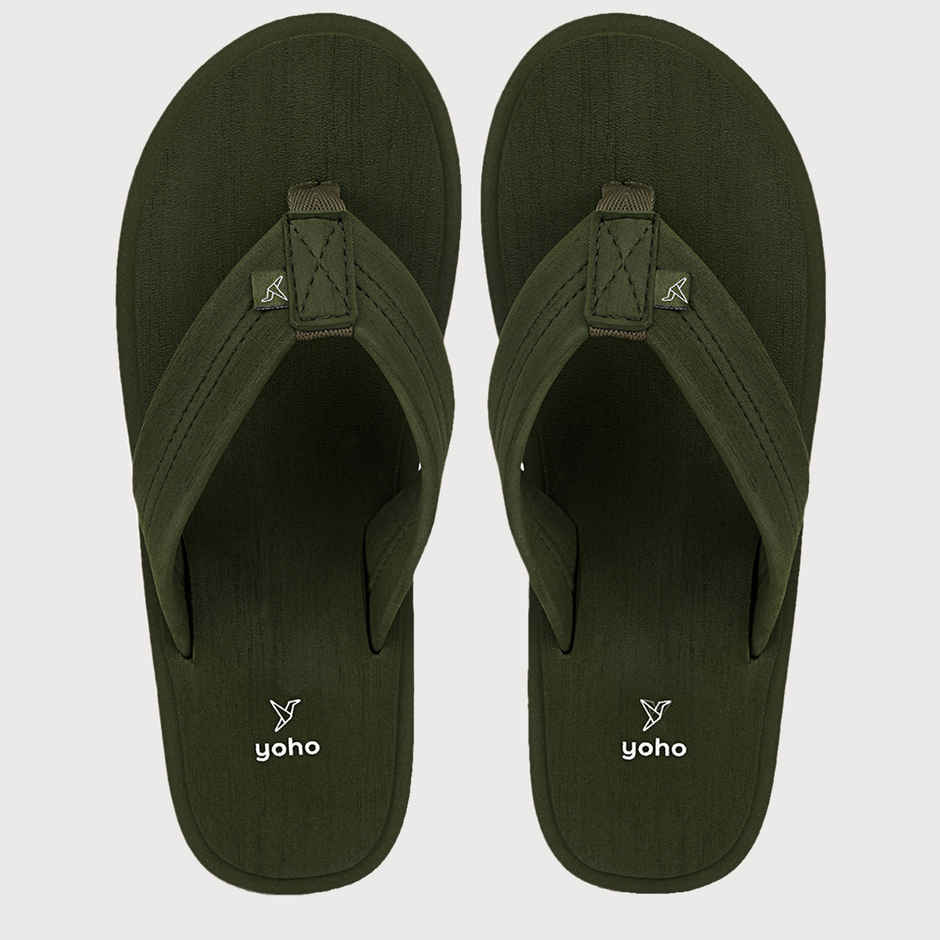 Yoho Men Slippers Bubbles | Olive Green | UK 7