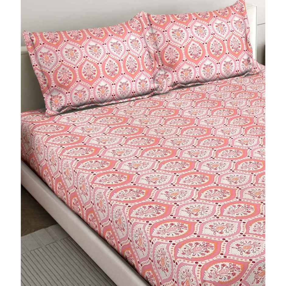 Status Imperial Corner Fitted Double Bedsheet | Terracotta Garden | 198 x 182 cm