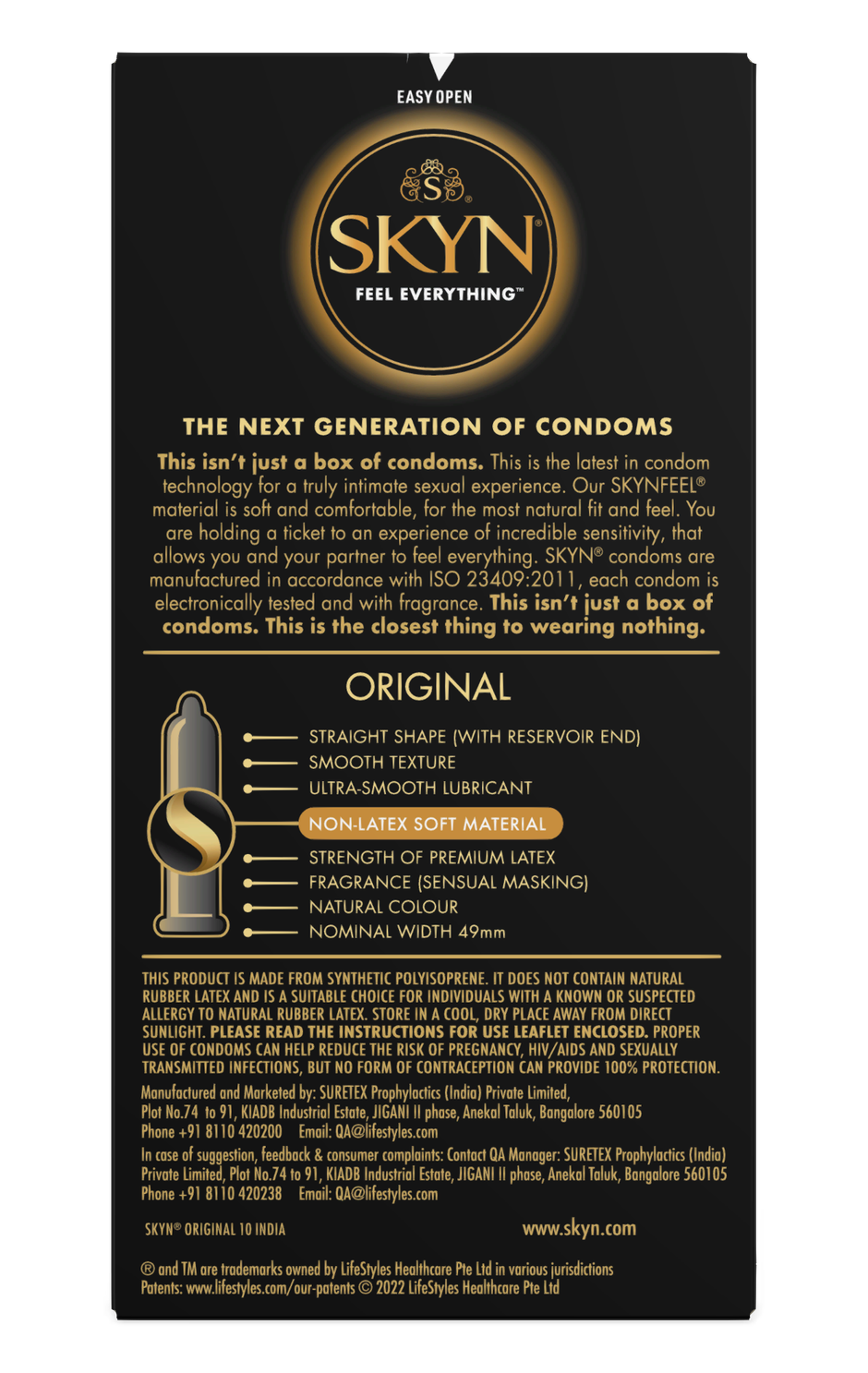 SKYN Original Condoms for Men – Latex Free