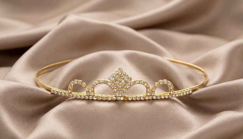 The Opal Factory Hair Accessories | Tiara Hair Band for Girl's - Gold
