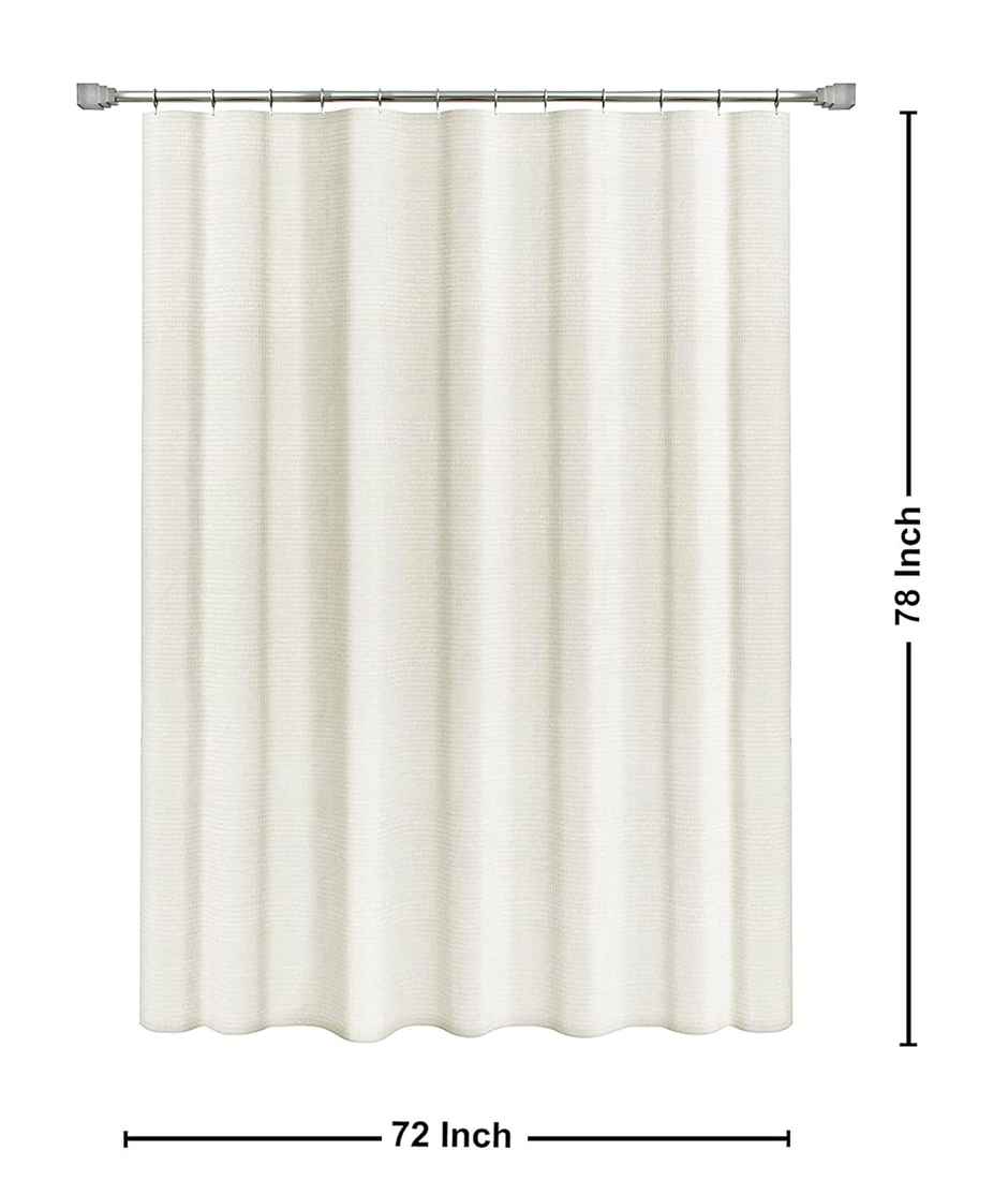 Lushomes Shower Curtain - Cream | Waffle Weave | 12 Rust Eyelets | 12 Plastic Rings | 72 x 78 inch