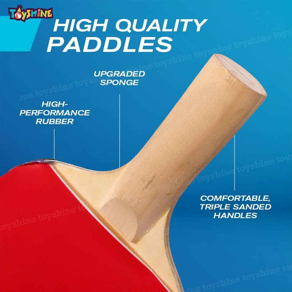 Toyshine Table Tennis Combo - Two Racket With Three Ball And One Adjustable & Foldable Tt Net
