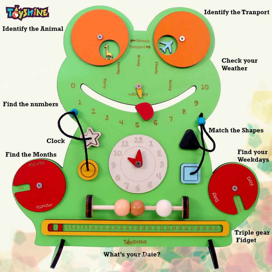 Toyshine Wooden The Flippy Busy Board Activity Toy (0 - 4 Years)