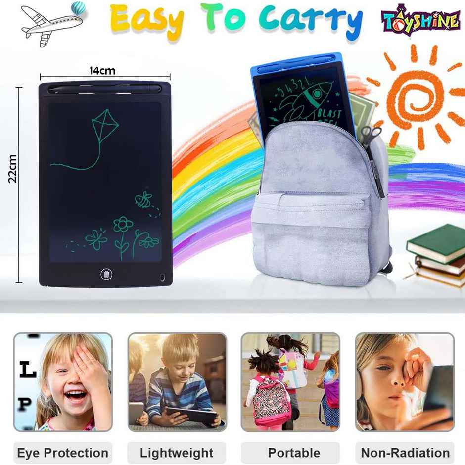 Toyshine 4 Pieces Lcd Writing Tablet Doodle Board For Kids Electronic Toys 8.5 Inch Colorful Lcd
