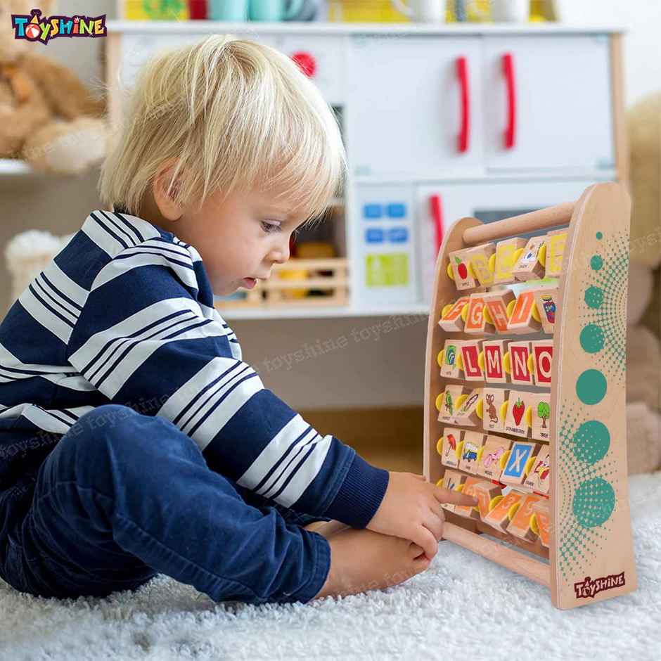 Toyshine Alph-Abacus Wooden Learning Toy 36-Tile Educational Abacus Tool