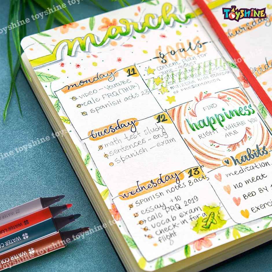 Toyshine 24 Pc Washable Watercolor Pens Set Drawing Materials Craft Supplies Return Gift