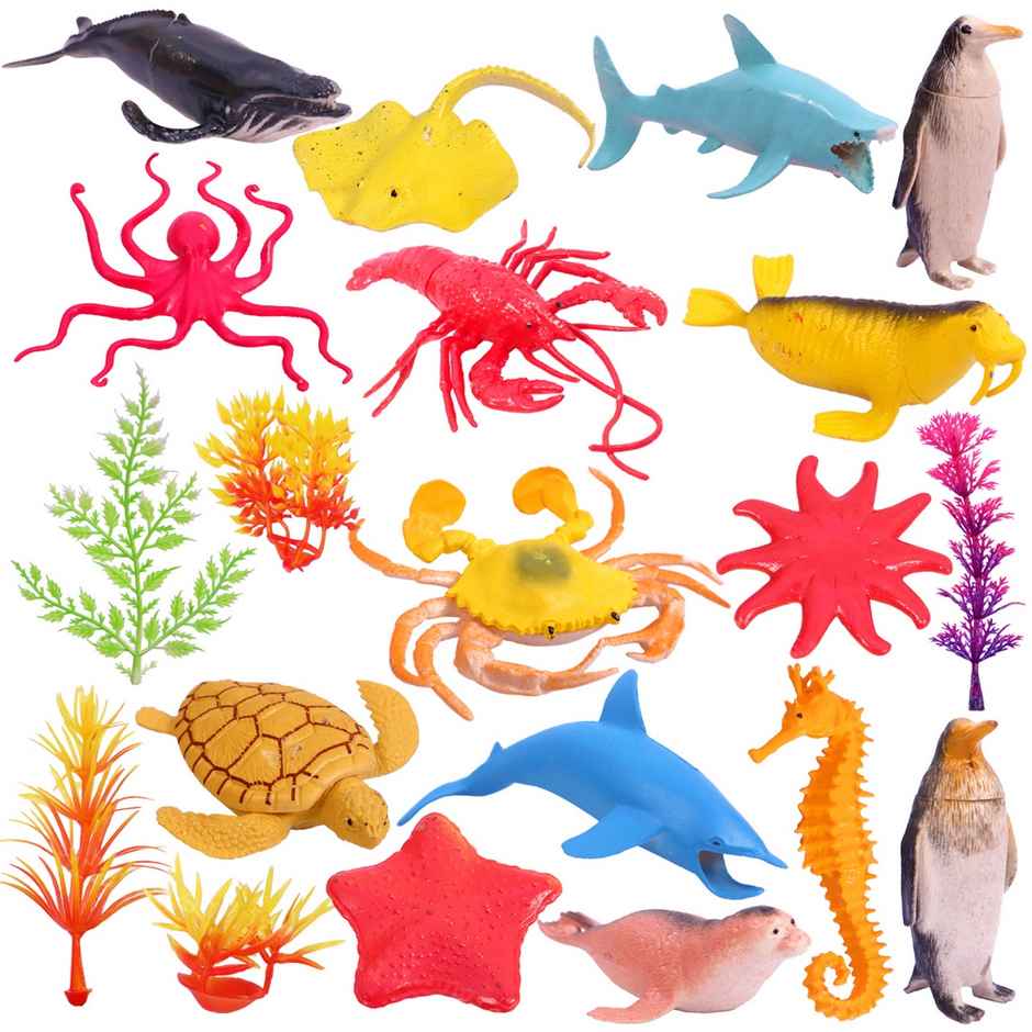 Toyshine Sea World Animals Toy Figure Playing Set for Kids (Pack of 17)