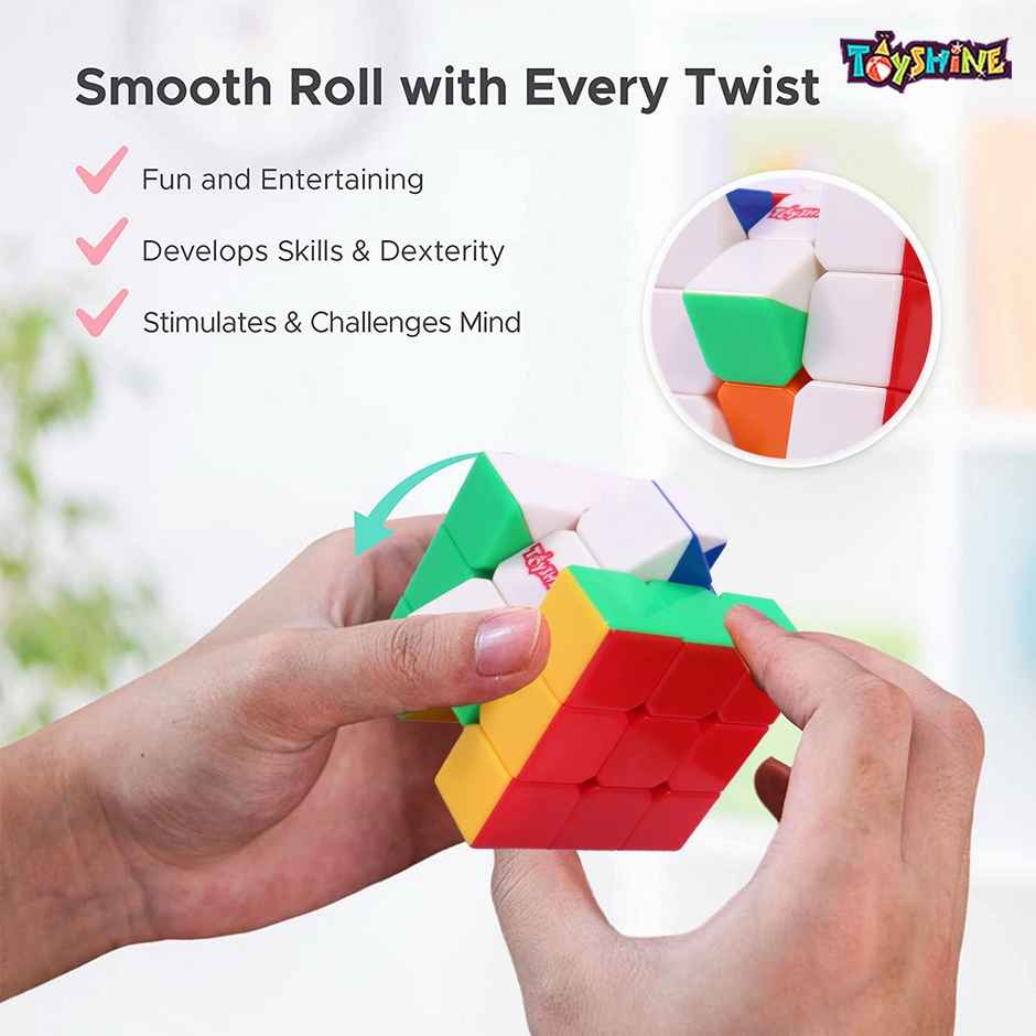 Toyshine High Stability Stickerless - 3X3X3 Speed Cube, Multi Color, Kids and Professionals