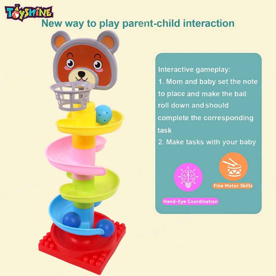 Toyshine 4 Layer Ball Drop and Roll Swirling Tower for Baby and Toddler Development Educational Toys - Assorted