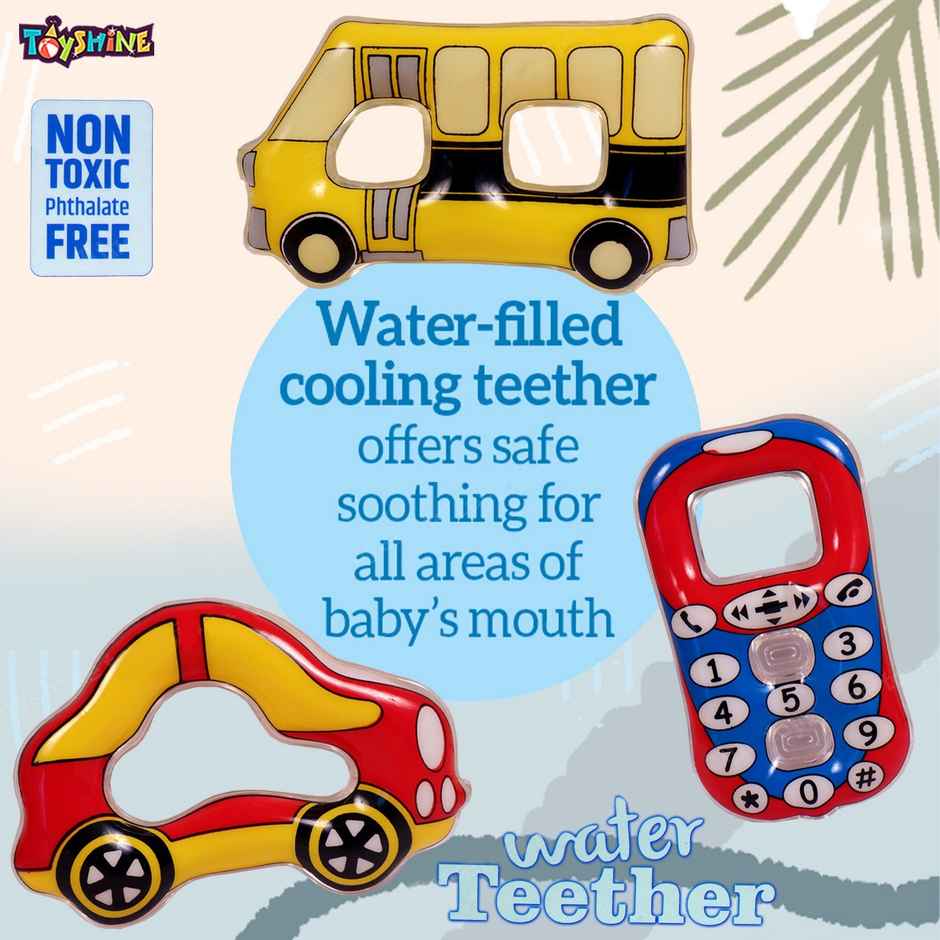 Toyshine Newborn Plastic Aquacool Water-Filled Baby Teether | Cools & Massages BAUe Gums | 4 Pack