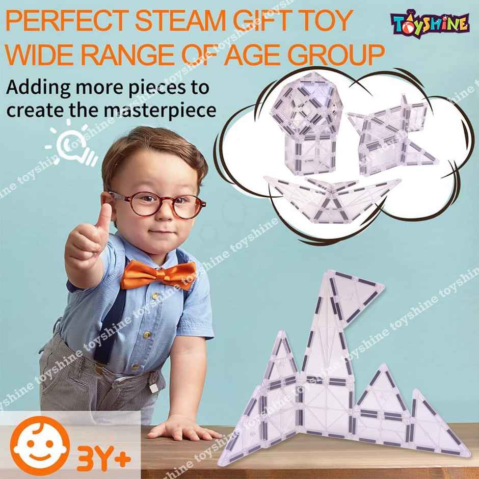 Toyshine Crystal Magnetic Tiles Magnet Toys 28 Pcs Magnetic Building Blocks