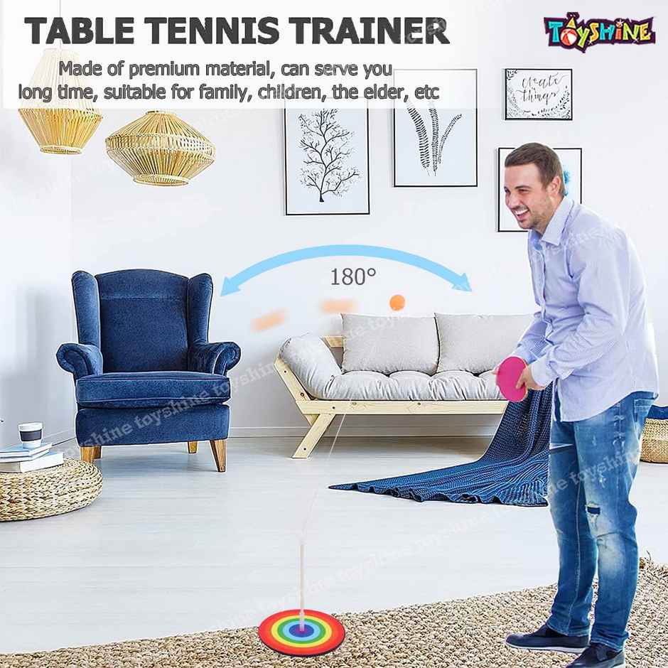 Toyshine Table Tennis Ping Pong Trainer Set With 2 Bats 2 Balls And 1 Stand