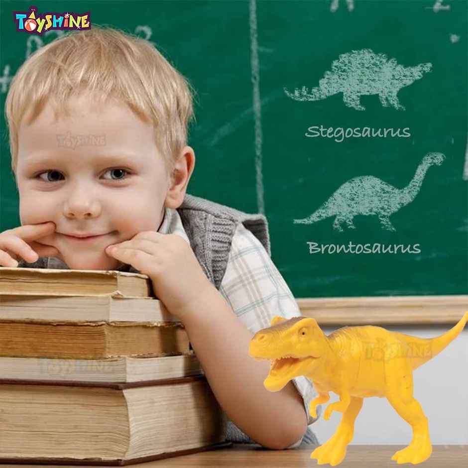 Toyshine Pack of 13 Big Size Soft Wild Animal Dinosaur Rubber Play Toy for Kids Baby 3-7 Year Old