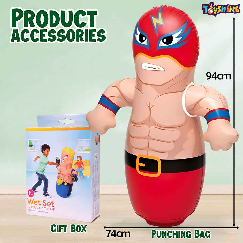 Toyshine Inflatable Hit Me Bop Bag Boxing Wrestling Toy for Kids (Colour May Vary)