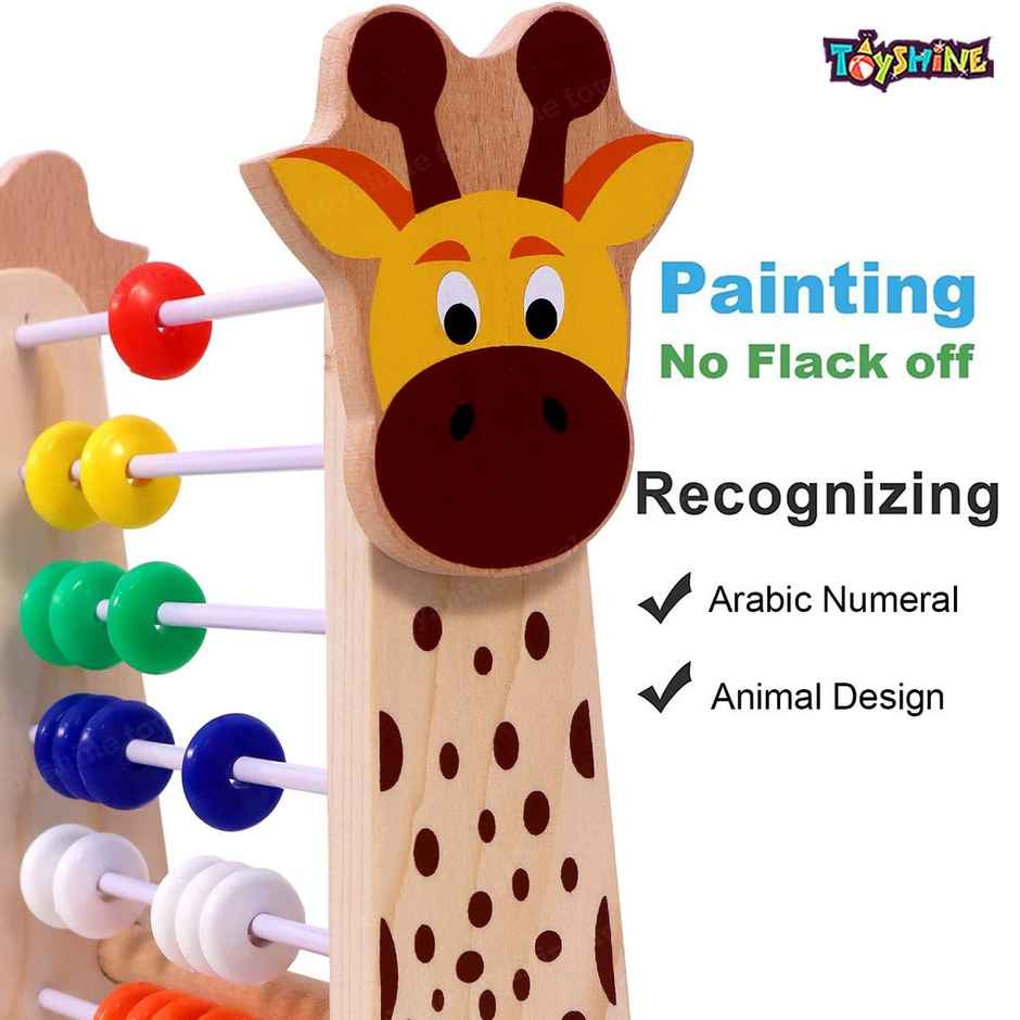 Toyshine Giraffe Wooden Abacus & Play Center - Educational Learning Toy | Multicolor | 3+ years