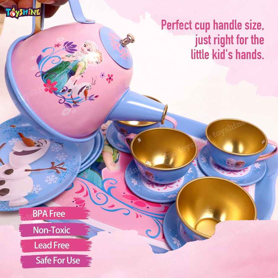 Toyshine 14 Pcs Stainless Steel Tea Party Kitchen Set Toy for Girls and Boys | Assorted