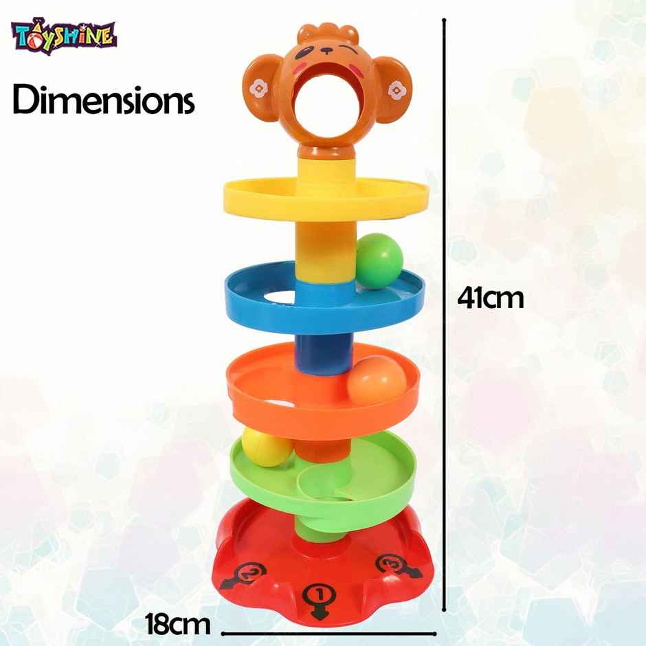 Toyshine 5-Layer Plastic Stack & Roll Swirling Tower Toy for Babies and Toddlers | Multicolour Fun