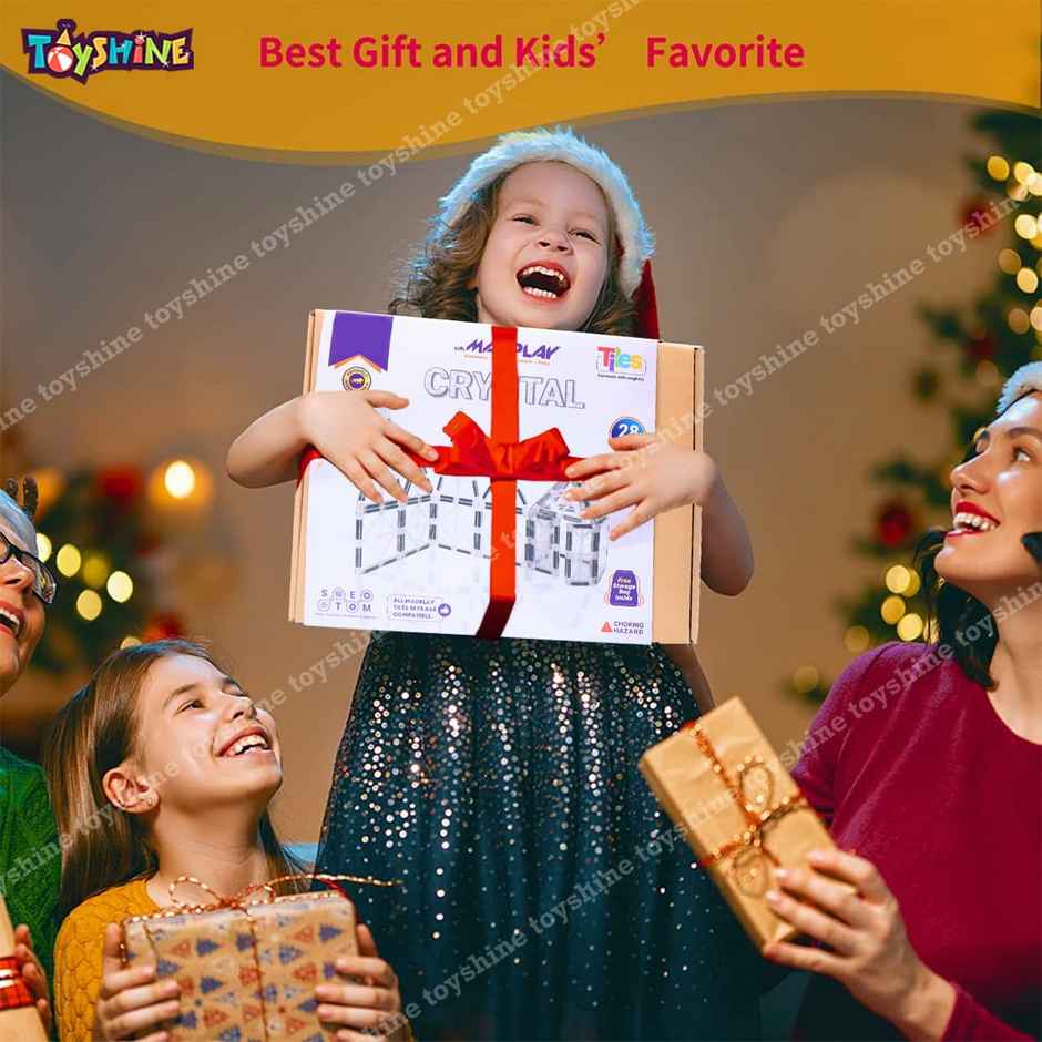 Toyshine Crystal Magnetic Tiles Magnet Toys 28 Pcs Magnetic Building Blocks