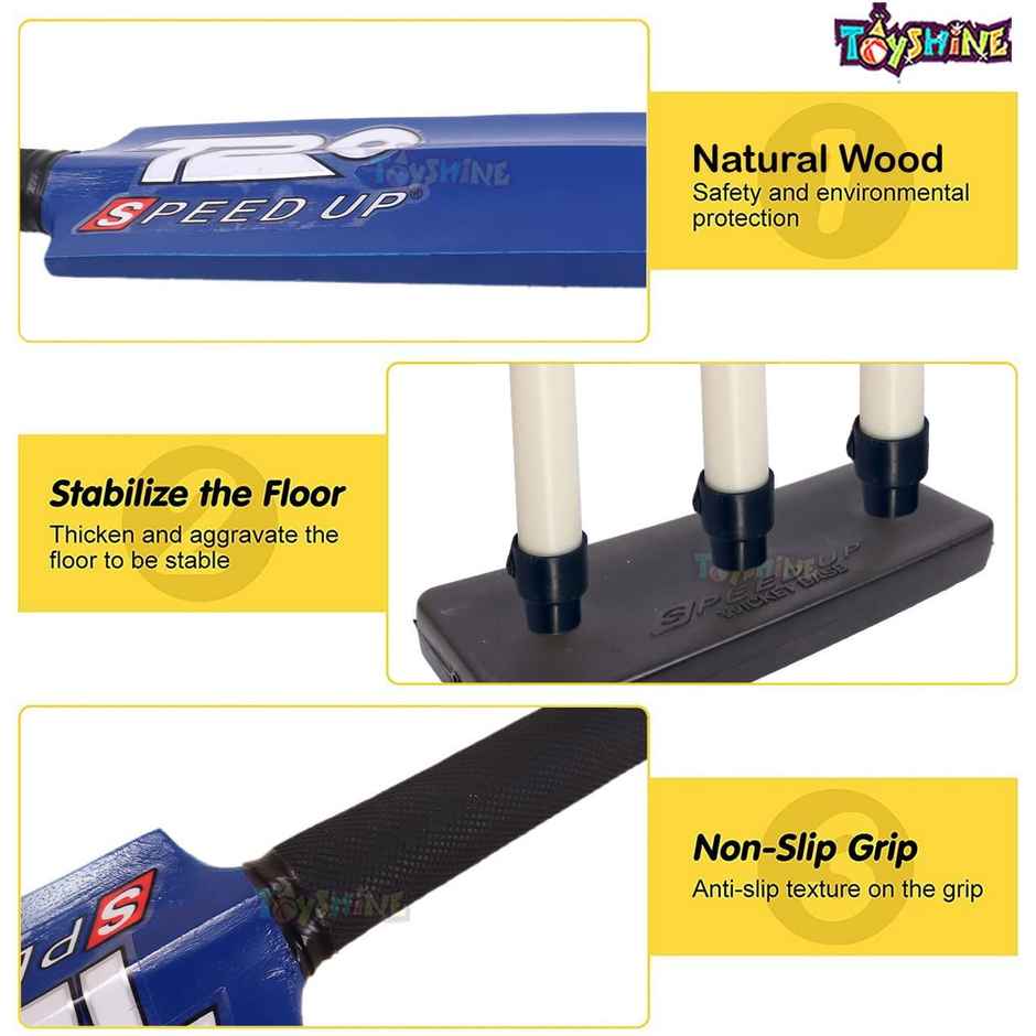 Toyshine T-20 Cricket Kit with Bat | 4 | Blue