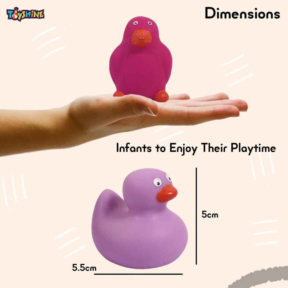 Toyshine Baby Bath Toys, Jungle Animal Theme Chu Chu Squeezy - 12 Pcs