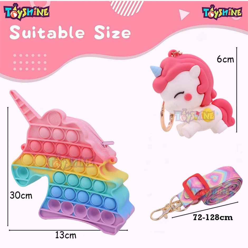 Toyshine Unicorn Pop Fidget Crossbody Bag - Silicone Sensory Toy for Girls & Women