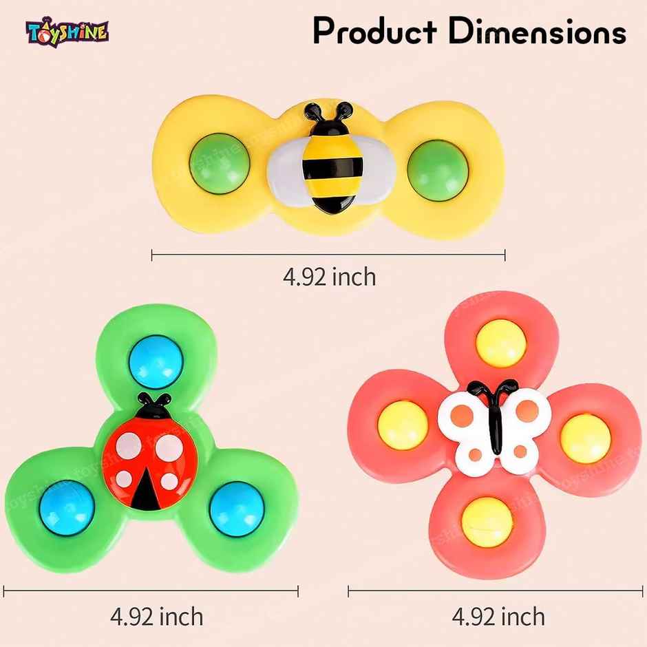 Toyshine 3 Pcs Suction Cup Glass Sticking Bath Toy Stick To Window Table Baby High Chair