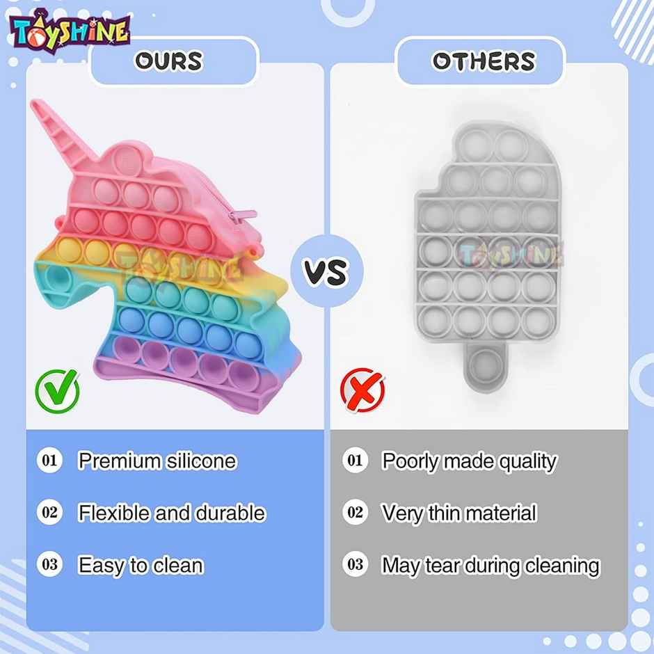 Toyshine Unicorn Pop Fidget Crossbody Bag - Silicone Sensory Toy for Girls & Women