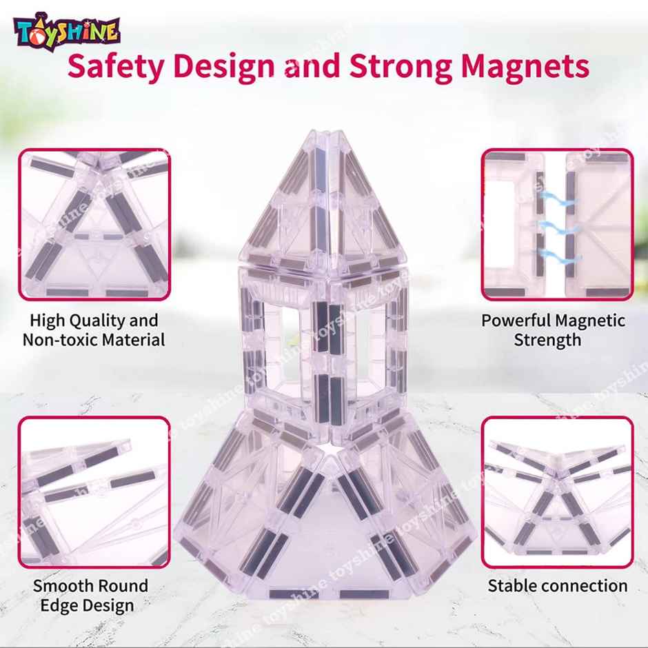 Toyshine Crystal Magnetic Tiles Magnet Toys 28 Pcs Magnetic Building Blocks