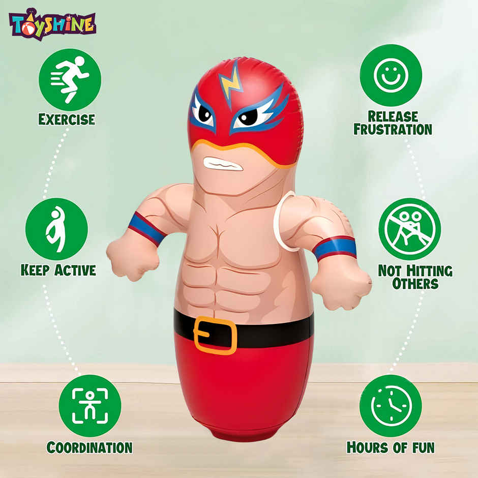 Toyshine Inflatable Hit Me Bop Bag Boxing Wrestling Toy for Kids (Colour May Vary)