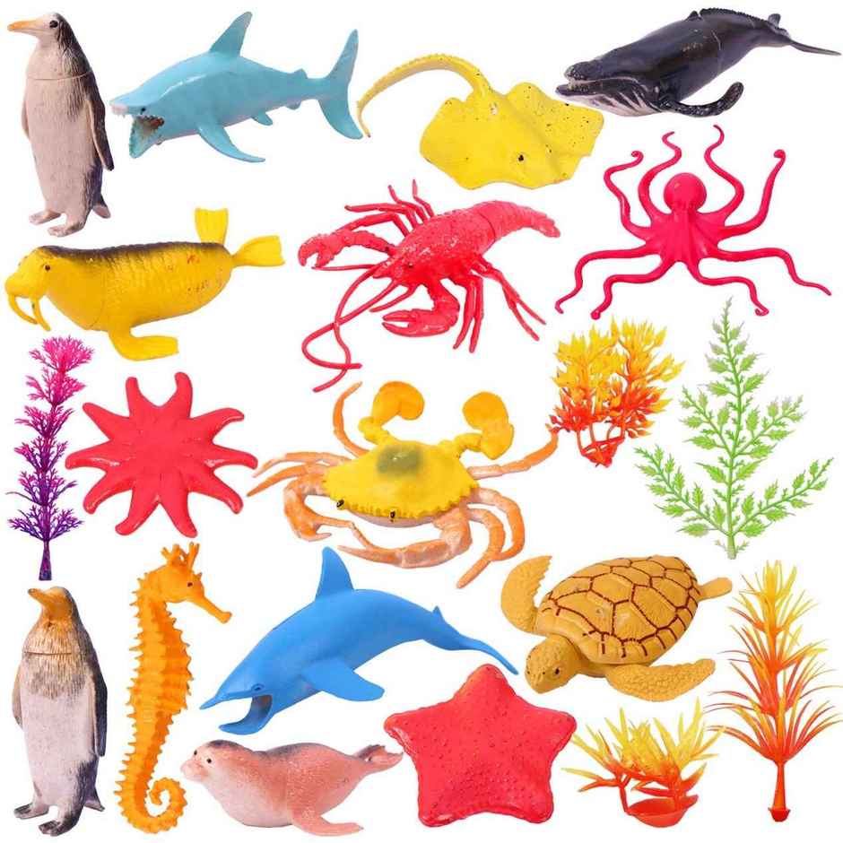 Toyshine Sea World Animals Toy Figure Playing Set for Kids (Pack of 17)