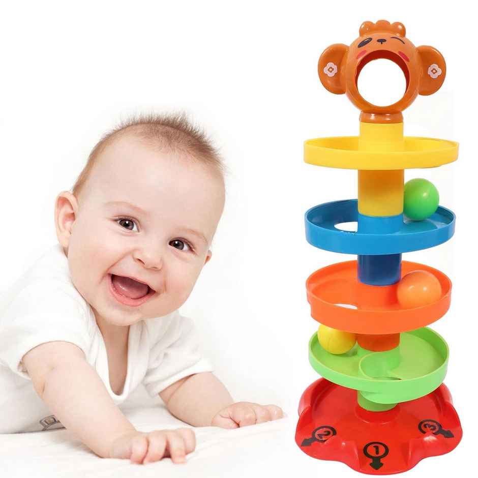 Toyshine 5-Layer Plastic Stack & Roll Swirling Tower Toy for Babies and Toddlers | Multicolour Fun